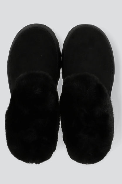 Pantuflas Plataforma Cozy Suede Beige