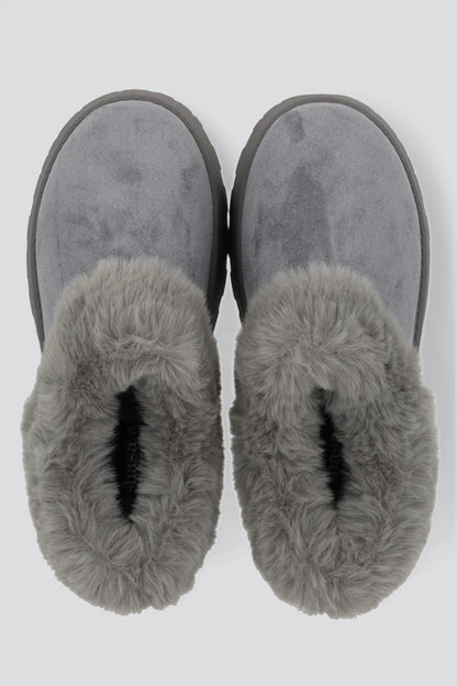 Pantuflas Plataforma Cozy Suede Beige